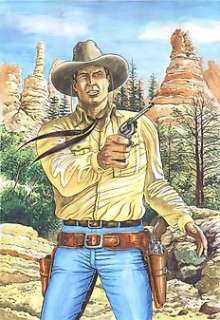 Tex - B. Delvecchio - illustrazione originale "Tex con pistola" - Loose page