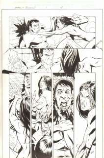 Brandon Badeaux, Dave Newbold - Weapon x: the draft - marrow #1 p. 18 - naked fight page - 2002 signed