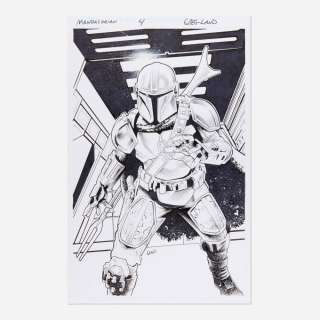 Lot 415 - Greg Land, Star Wars: The Mandalorian #4 Cover F Original Art (Marvel Comics, 2022)