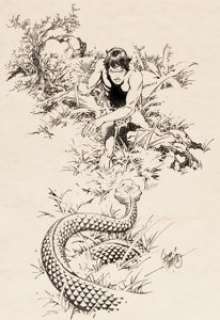 Alex Nino - Tarzan Illustration Original Art (1974).... | Heritage