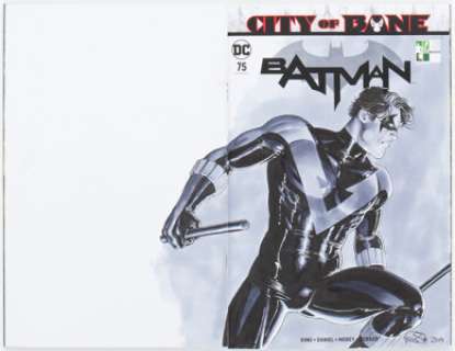 Nicola Scott Batman #75 Wraparound Sketch Cover Variant Original Art (DC, 2019) CGC Signature Series NM 9.4 White -