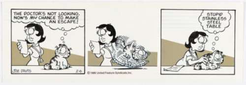 Davis, Jim | Jim Davis Garfield Daily Comic Strip Original Art Dated 2-6-86 (United Feature Syndicate, 1986).... | Heritage