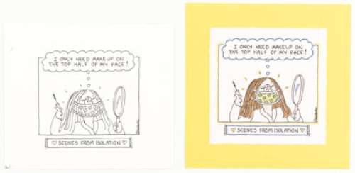 Guisewite, Cathy | Cathy Guisewite Scenes from Isolation Page 5 Single Panel Comic Illustration Original Art (Andrews McMeel Publishi... (Total: 2 Original Art) | Heritage