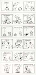Davis, Jim | Jim Davis Garfield Consecutive Daily Comic Strip Original Art Group of 6 (PAWS, 2009).... (Total: 6 Original Art) | Heritage