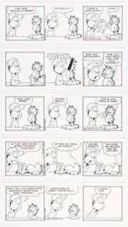 Davis, Jim | Jim Davis Garfield Consecutive Daily Comic Strip Original Art Group of 6 (PAWS, 2003).... (Total: 6 Original Art) | Heritage
