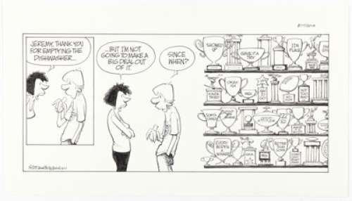 Jerry Scott and Jim Borgman Zits Sunday Comic Strip Original Art dated 8-17-14 (King Features Syndicate, 2014). | Heritage