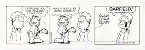 Jim Davis Garfield Daily Comic Strip Original Art dated 5-28-10 (PAWS, 2010). | Heritage