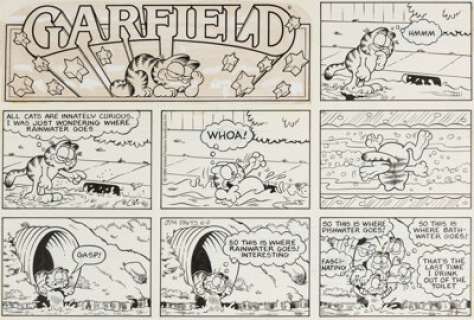 Jim Davis Garfield Sunday Comic Strip Original Art dated 6-2-85 (United Feature Syndicate, 1985). | Heritage