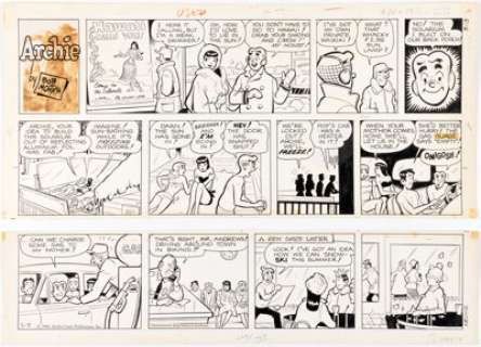 Bob Montana Archie Sunday Comic Strip Original Art dated 3-13-66 (King Features Syndicate, 1966). (Total: 2 Original Art) | Heritage