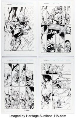 Mark Bagley and Scott Hanna Thunderbolts #38 "Targeted for Death!" Complete 23-Page Story Original Art (Marvel, 2000). (Total: 23 Original Art)