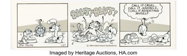 Jim Davis Garfield Daily Comic Strip Original Art dated 1-27-84 (United Feature Syndicate, 1984). | Heritage