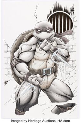 Ryan M. Kincaid Teenage Mutant Ninja Turtles: Black, White, and Green #1 Variant Cover Original Art (IDW, 2024). | Heritage