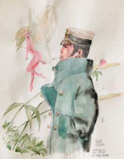 Corto Maltese - â€œCorto e la fataâ€ - acquerello - firmato - Loose page | Catawiki