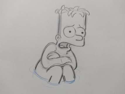 The Simpsons - Original drawing of Bart Simpson - Unique | Catawiki