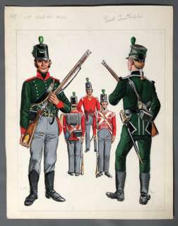 Funcken, Fred - Dessin original couleur - Infanterie légère Anglaise - (1969) | Catawiki