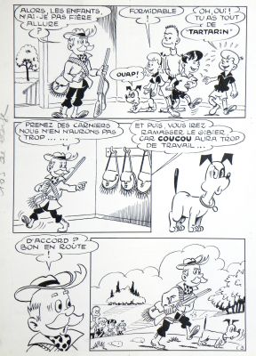 Histoire » La Chasse Est Ouverte » – Michel-Paul Giroud | « Tonton Bola » – Planche Originale – Page 3 | Zic et Bul