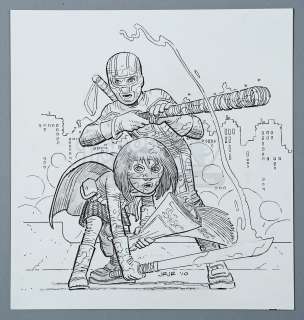  - THE KICK-ASS / SHORTLIST #121 (2010) - John Romita Jr. Hand-Drawn Kick-Ass and Hit-Girl Magazine Cover Artwork