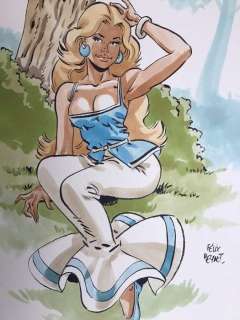 Meynet, Félix - Dessin original couleur - Hommage Ã  Uderzo - Falbala | Catawiki