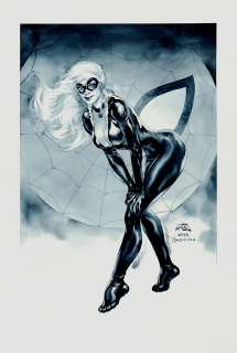 Ray Lago - Black Cat Mixed Media Pinup