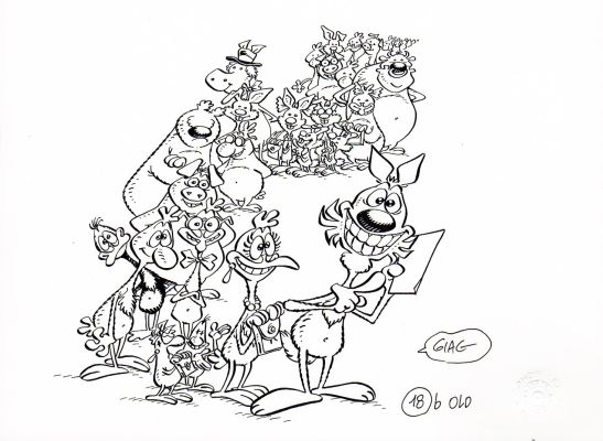 Giacomo Michelon | Lupo Alberto illustrazione per biglietto d’auguri 18° compleanno | Tavole Originali