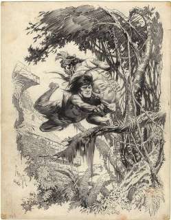Lot 14: (Frazetta) Tarzan and the Castaways cover.