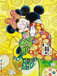 Minnie Mouse inspired by Gustav Klimt "Mother & Child" - Original painting - Signed by Tony Fernandez | Catawiki