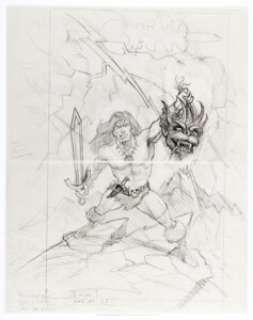 Greg Winters Conan NES Original Preliminary Box Art (Mindscape, 1990).... | Heritage