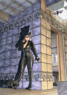 Catwoman - Dessin original en couleur de Lounis Chabane - Format: 30 x 42 cm. | Catawiki