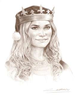 Jaime Calderon - Lot 209 - Les Reines de sang, Isabelle La Louve de France, dessin original à la mine de plomb.