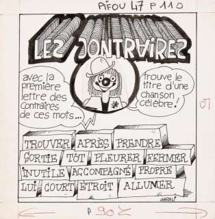 CARALI - Lot 343 - Illustration pour un jeu publié dans Pifou n° 47 Encre...