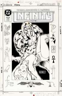Vince Argondezzi - infinity, inc. #44 cover (fury & silver scarab! ) 1987
