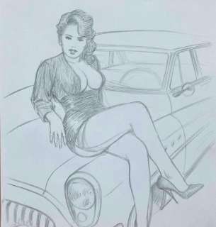 Paturaud, Laurent | Paturaud, Laurent - Crayonné original - Transparences Cadillac | Catawiki