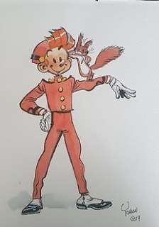 Yoann (Yoann Chivard) | Yoann - Originele aquarel - Robbedoes en Spip / Spirou et Spip - (2019) | Catawiki