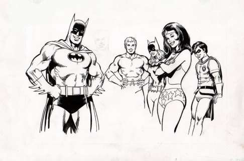 Neal Adams - batman vitamin poster art (batman, wonder woman batgirl, robin, aquaman, penciled superman! ) 1977