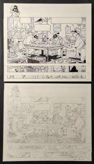 Andrea Ferraris | Anders And & Co. #45 - Andrea Ferraris - storia cpl "The Most Unique Beagle" (16x matite + 16x chine su blue line) - Exemplaire unique - (2013) | Catawiki