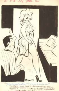 Lowell Hoppes - sexy babe in new lingerie - humorama 1958