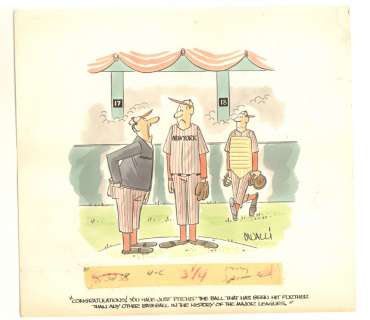 Dick Cavalli - Baseball Color Gag - 1954 Signed