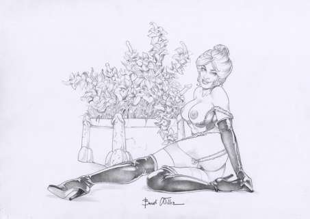 William Bondi | W. Bondi - original artwork "Angelica 6" cm 30x42 - Page volante | Catawiki