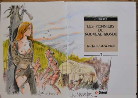 Charles, Jean-François | Charles, Jean-François - Dessin original couleur - Les Pionniers du Nouveau Monde T3 - Le Champ d’en-haut - C - EO - (1987) | Catawiki
