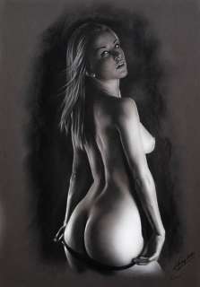 Denis Prenzel | Denis Prenzel - Original drawing - Pin-up - svenja - Size: 29,7 x 42 cm. | Catawiki