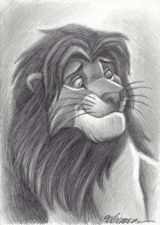 Size : 42 X 30 Cm | Mufasa [The Lion King] - Original Drawing - Joan Vizcarra - Pencil Artwork | Catawiki