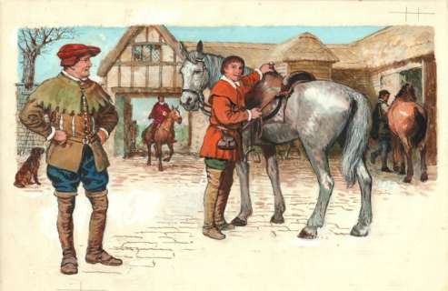 Payne, Roger | Roger Payne - Originele illustratie in gouache op board (38 x 30 cm.) - Middeleeuwen - (1970/1975) | Catawiki