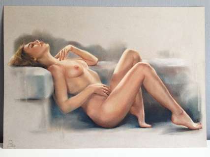 Kirilova Julia | Orgasm - Original Pastel Painting Illustration (A3) - Signed - Page volante - Exemplaire unique - (2018) | Catawiki