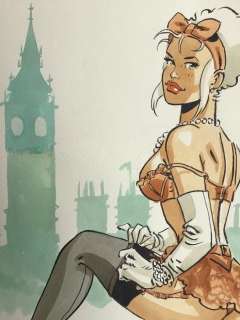 Meynet, Félix | Meynet, Félix - Dessin original couleur - Mirabelle coquine Ã  Londres | Catawiki