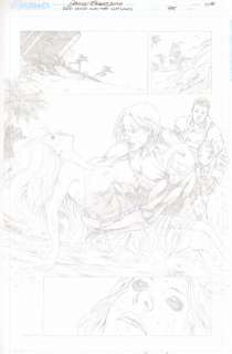 Geraldo Borges - Red hood and the outlaws #35 page 08 - sexy wet starfire nightwing pencil art