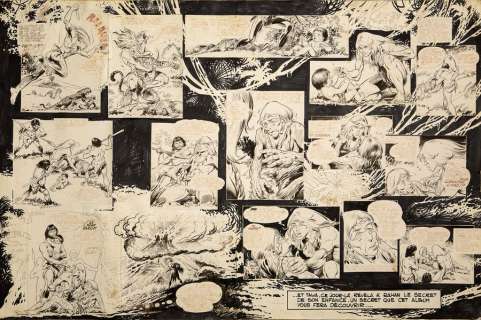 Chéret - Rahan, illustration Ã  l‘encre de Chine et au …