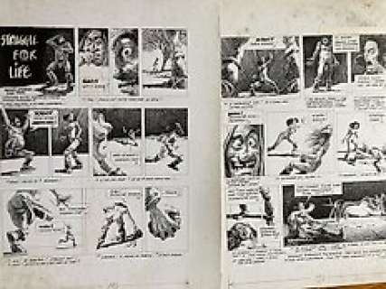 De La Fuente, Victor | de la Fuente, Victor - 2x Planche originale - Strugle for life - (1975) | Catawiki