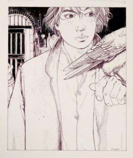 Makyo - Grimion gant de cuir Le corbeau blanc Feutre et encre de Chine pour