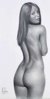 Aslan | Pin up Illustration à la mine de plomb, signée en bas à droite 58,3 | Cornette de St Cyr