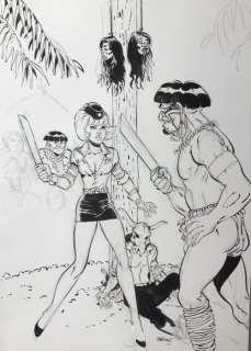 Meynet | Meynet, Félix - Dessin original - Hommage Ã  Natacha | Catawiki